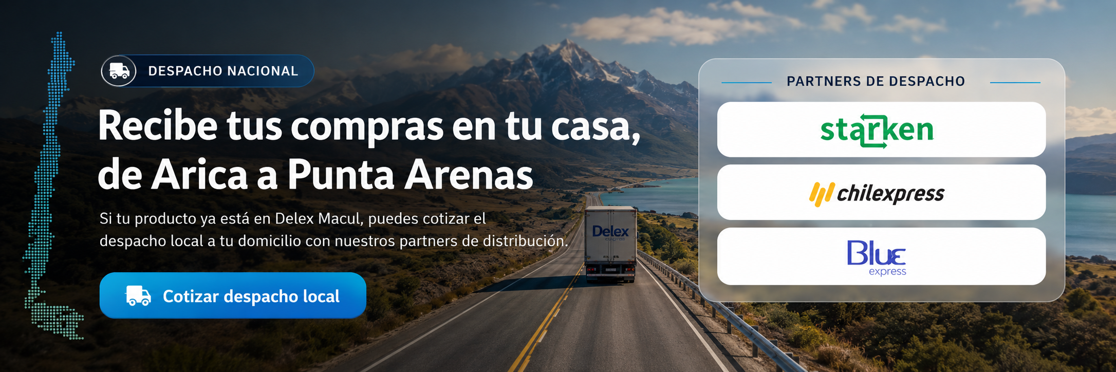 Despacho nacional Delex: recibe tus compras en tu casa, de Arica a Punta Arenas